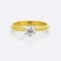 18k Yellow Gold Brilliant Cut 6 Claw Diamond Engagment Ring